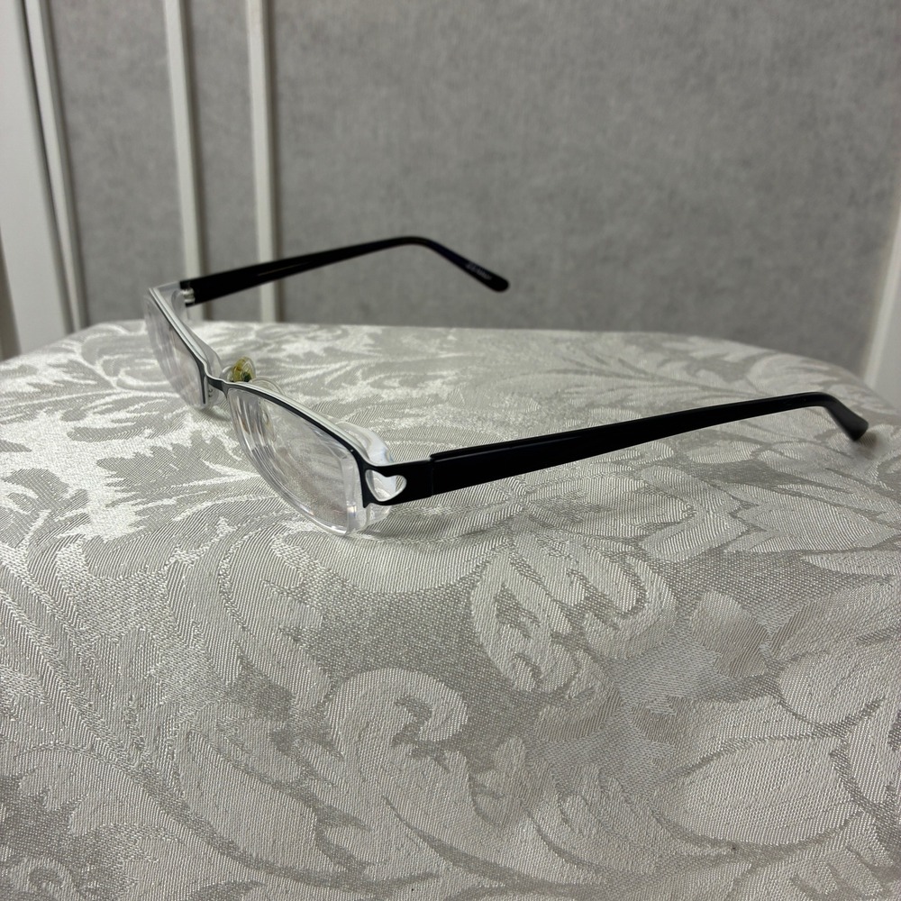 Zenni Optical Black Rectangular Eyeglasses Heart Cutout Temple 762516 Womens